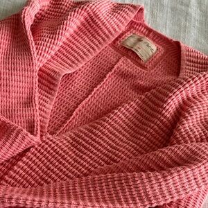 Free People Coral V-Neck Sweater